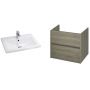 Zestaw Cersanit Como umywalka 60 cm z szafką wiszącą dąb/biały (K32003BOX, S598032) zdj.1