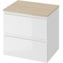 Zestaw Cersanit Modo szafka podumywalkowa 60 cm z blatem biały/dąb (S590042, S590043) zdj.1