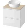 Zestaw Cersanit Modo umywalka z szafką i blatem 60 cm biały/dąb (S590042, S590043, K116048) zdj.1