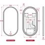 Corsan Ovo lustro 50x100 cm owalne z oświetleniem z matą grzewczą L5010A zdj.2
