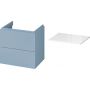 Cersanit Larga zestaw 60 cm szafka podumywalkowa z blatem niebieski/biały (S932023, S932071) zdj.1
