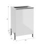 Defra Nino szafka B50 50x45x70 cm boczna stojąca biały połysk 304-B-05003 zdj.2