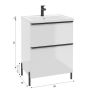 Defra Nino szafka 60x45x70 cm podumywalkowa stojąca biały połysk 304-D-06003 zdj.2