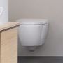 Zestaw Duravit DuraSystem stelaż podtynkowy z przyciskiem spłukującym chrom połysk i miską WC Rimless D-Neo z deską wolnoopadającą (WD102900000, WD5009021000, 45770900A1) zdj.30