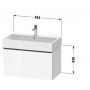 Duravit D-Neo szafka 78,4x44,2x44 cm podumywalkowa wisząca biały mat DE4273004180000 zdj.2