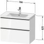 Duravit DuraStyle szafka 78,4x45,2x62,5 cm podumywalkowa wisząca biała DE43550BD180000 zdj.2