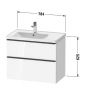 Duravit D-Neo szafka 78,4x45,2x62,5 cm podumywalkowa wisząca biała DE4357010180000 zdj.2