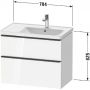 Duravit D-Neo szafka 78,4x45,2x62,5 cm podumywalkowa wisząca biały połysk DE4358010220000 zdj.2
