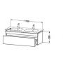 Duravit DuraStyle szafka 115x45,3x39,8 cm podumywalkowa wisząca szara DS638600707 zdj.2