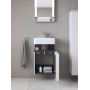 Duravit Qatego szafka 44 cm podumywalkowa wisząca lewa biały mat/czarny QA4076L49180000 zdj.3