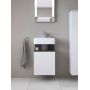 Duravit Qatego szafka 44 cm podumywalkowa wisząca lewa biały mat/czarny QA4076L49180000 zdj.5