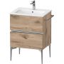 Duravit Sivida szafka 61x47,7x59,1 cm podumywalkowa wisząca dąb-chrom SV4643010550000 zdj.1