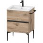 Duravit Sivida szafka 61x47,7x59,1 cm podumywalkowa wisząca czarna-dąb SV46430BD550000 zdj.1