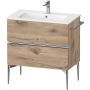 Duravit Sivida szafka 81x47,7x59,1 cm podumywalkowa wisząca dąb-chrom SV4644010550000 zdj.1