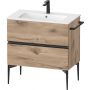 Duravit Sivida szafka 81x47,7x59,1 cm podumywalkowa wisząca czarna-dąb SV46440BD550000 zdj.1