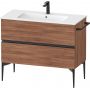 Duravit Sivida szafka 101x47,7x59,1 cm podumywalkowa wisząca czarna-orzech SV46450BD790000 zdj.1