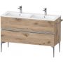 Duravit Sivida szafka 128x47,7x59,1 cm podumywalkowa wisząca dąb-chrom SV4647010550000 zdj.1