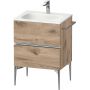 Duravit Sivida szafka 61x47,7x59,2 cm podumywalkowa wisząca dąb-chrom SV4650010550000 zdj.1