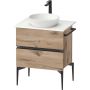 Duravit Sivida szafka 64,5x47,5x54,8 cm podumywalkowa wisząca czarna-dąb SV46570BD550000 zdj.1