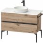 Duravit Sivida szafka 104,5x47,5x54,8 cm podumywalkowa wisząca czarna-dąb SV46590BD550000 zdj.1
