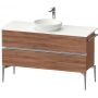 Duravit Sivida szafka 124,5x47,5x54,8 cm podumywalkowa wisząca orzech-chrom SV4660010790000 zdj.1