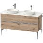 Duravit Sivida szafka 131,5x47,5x54,8 cm podumywalkowa wisząca dąb-chrom SV4661010550000 zdj.1