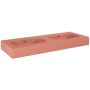 Elita Dimple umywalka 121x46 cm ścienna prostokątna podwójna terra pink mat 168892 zdj.3