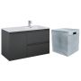 Zestaw Elita Split szafka 100 cm podumywalkowa wisząca z wkładem do kosza antracyt mat (RE011005056010, RE199488000010) zdj.1