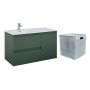 Zestaw Elita Split szafka 100 cm podumywalkowa wisząca lewa z wkładem do kosza zielony mat (RE011006057010, RE199488000010) zdj.1
