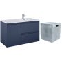 Zestaw Elita Split szafka 100 cm podumywalkowa wisząca prawa z wkładem do kosza niebieski mat (RE011005057030, RE199488000010) zdj.1