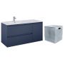 Zestaw Elita Split szafka 120 cm podumywalkowa wisząca lewa z wkładem do kosza niebieski mat (RE011206257030, RE199488000010) zdj.1