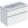 Geberit iCon Set Slim umywalka z szafką 90 cm zestaw meblowy biały połysk/chrom 502.337.01.2 zdj.1