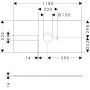 Hansgrohe Xilesa E blat naszafkowy 118x55 cm piaskowy 54277780 zdj.2