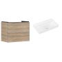 Hansgrohe Xelu Q szafka wisząca z umywalką 80x48 cm naturalny dąb/biały mat (54029700, 61021450) zdj.1
