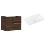 Hansgrohe Xelu Q szafka wisząca z umywalką 80x48 cm ciemny orzech/chrom/biały (54030000, 61020450) zdj.1
