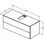 Ideal Standard Adapto szafka 120 cm podumywalkowa wisząca jasnobrązowe drewno U8598FF zdj.2