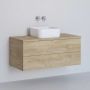 Kronenbach Cube szafka z blatem 101x48,7x44,5 cm podumywalkowa wisząca jasny dąb KBWTKOWTL1012GH zdj.1