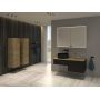 Kronenbach Cube szafka z blatem 141x48,7x44,5 cm podumywalkowa wisząca czarny mat-jasny dąb KBWTKOWTL1413SMGH zdj.3