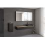 Kronenbach Cube szafka z blatem 161x48,7x23,5 cm podumywalkowa wisząca czarny mat-jasny dąb KBWTKOWTL1612SMGH zdj.3