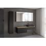 Kronenbach Cube szafka z blatem 161x48,7x44,5 cm podumywalkowa wisząca czarny mat-jasny dąb KBWTKOWTL1613SMGH zdj.3
