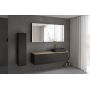 Kronenbach Cube szafka z blatem 161x48,7x44,5 cm podumywalkowa wisząca czarny mat-jasny dąb KBWTKOWTL1614SMGH zdj.3