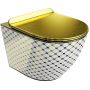 LaVita Sofi Slim Checked Gold miska WC wisząca z deską sedesową wolnoopadającą biały/złoty zdj.1