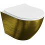 LaVita Sofi Slim Brushed Gold miska WC wisząca z deską sedesową wolnoopadającą złoty szczotkowany/biały połysk zdj.1