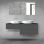 Oltens Vernal zestaw mebli łazienkowych 140 cm z blatem grafit mat/czarny mat 68327400 zdj.1
