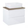Oltens Vernal szafka 60 cm podumywalkowa wisząca z blatem biały połysk/dąb 60000060