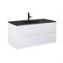 Zestaw Oltens Vernal umywalka z szafką 100 cm czarny mat/biały połysk 68038000 zdj.1