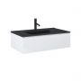 Zestaw Oltens Vernal umywalka z szafką 80 cm czarny mat/biały połysk 68007000 zdj.1