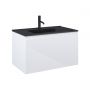 Zestaw Oltens Vernal umywalka z szafką 80 cm czarny mat/biały połysk 68015000 zdj.1