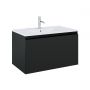 Zestaw Oltens Vernal umywalka z szafką 80 cm biały/czarny mat 68014300 zdj.1