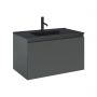 Zestaw Oltens Vernal umywalka z szafką 80 cm czarny mat/grafit mat 68015400 zdj.1